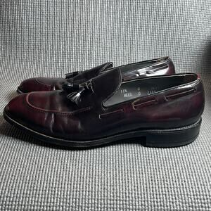 Nettleton‎ Loafers Mens 11.5 Burgundy Red Leather Tassel Slip On Casual Business
